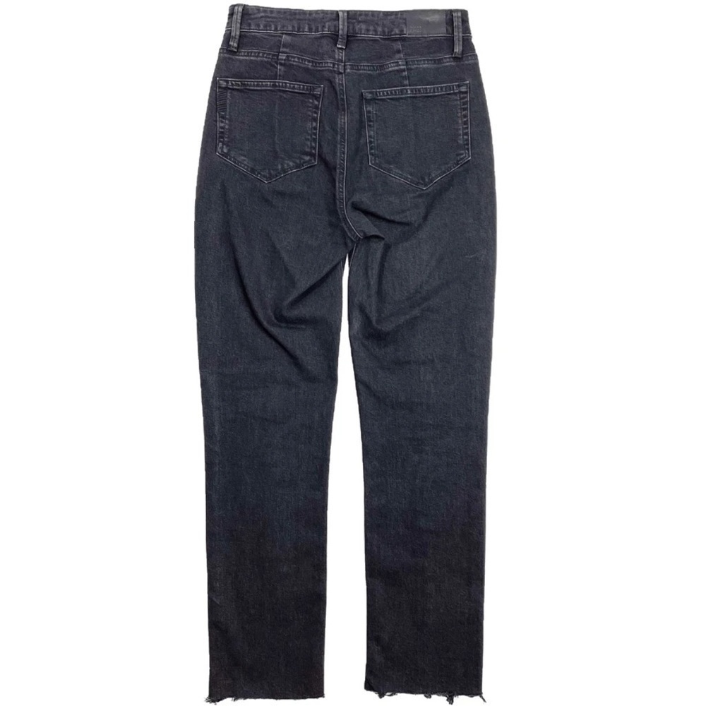 Paige Sarah Slim High Rise Jeans Raw Hem & Zippers in Virgo Black Size 28 - Picture 10 of 16